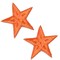 Orange Embroidered Iron On Star Patch Applique for Clothing and Creative Crafts